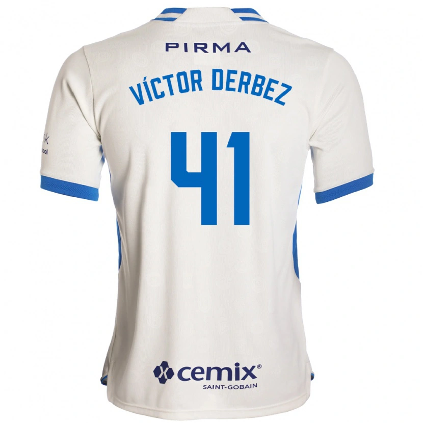Danxen Kinder Louis Víctor Derbez #41 Weiß Blau Rot Auswärtstrikot Trikot 2026/27 T-Shirt Schweiz