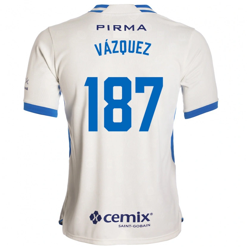 Danxen Kinder Cristian Vázquez #187 Weiß Blau Rot Auswärtstrikot Trikot 2026/27 T-Shirt Schweiz