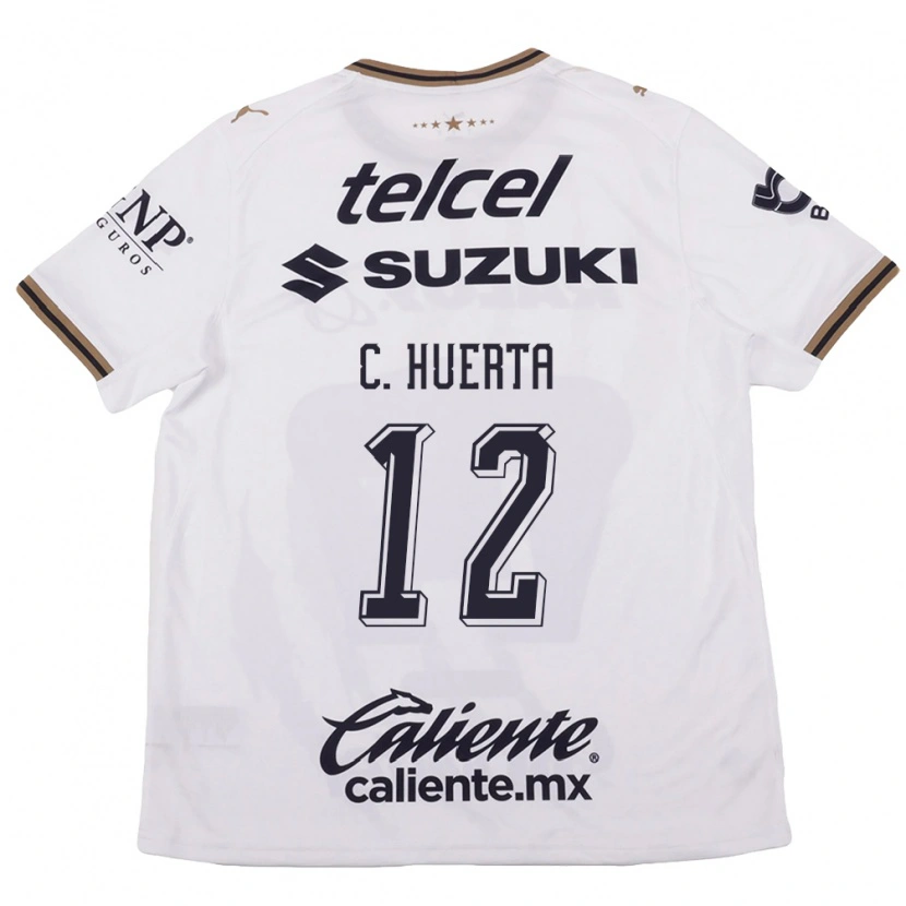 Danxen Kinder Cesar Huerta #12 Weiß Schwarz Braun Auswärtstrikot Trikot 2026/27 T-Shirt Schweiz