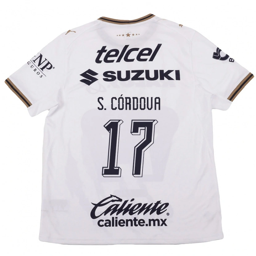 Danxen Kinder Sebastián Córdova #17 Weiß Schwarz Braun Auswärtstrikot Trikot 2026/27 T-Shirt Schweiz