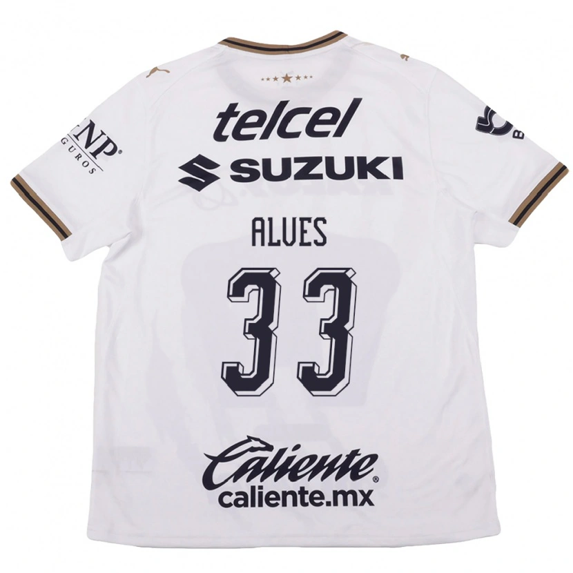 Danxen Kinder Dani Alves #33 Weiß Schwarz Braun Auswärtstrikot Trikot 2026/27 T-Shirt Schweiz