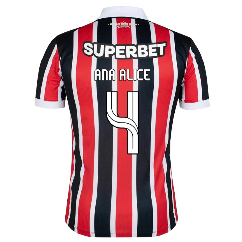 Danxen Kinder Ana Alice Luciano Da Silva #4 Rot Weiß Schwarz Auswärtstrikot Trikot 2026/27 T-Shirt Schweiz