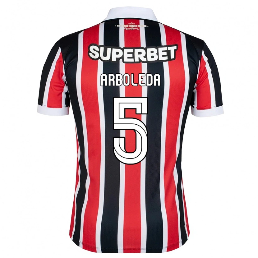 Danxen Kinder Robert Arboleda #5 Rot Weiß Schwarz Auswärtstrikot Trikot 2026/27 T-Shirt Schweiz