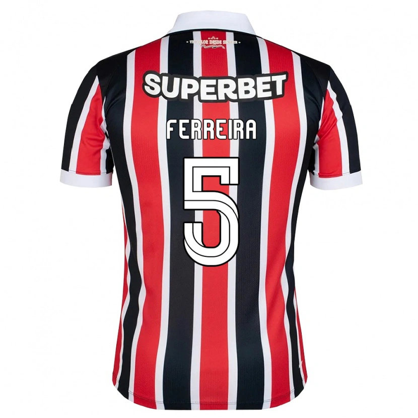 Danxen Kinder Matheus Ferreira #5 Rot Weiß Schwarz Auswärtstrikot Trikot 2026/27 T-Shirt Schweiz