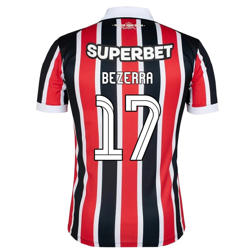 Danxen Kinder Pedro Bezerra #17 Rot Weiß Schwarz Auswärtstrikot Trikot 2026/27 T-Shirt Schweiz