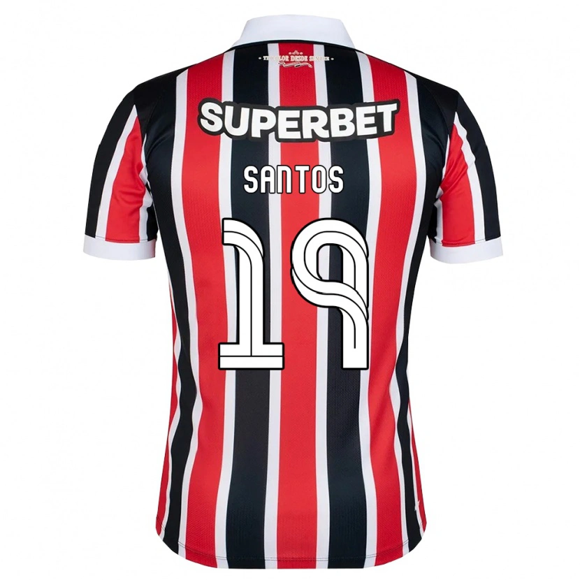 Danxen Kinder Kaio Santos #19 Rot Weiß Schwarz Auswärtstrikot Trikot 2026/27 T-Shirt Schweiz