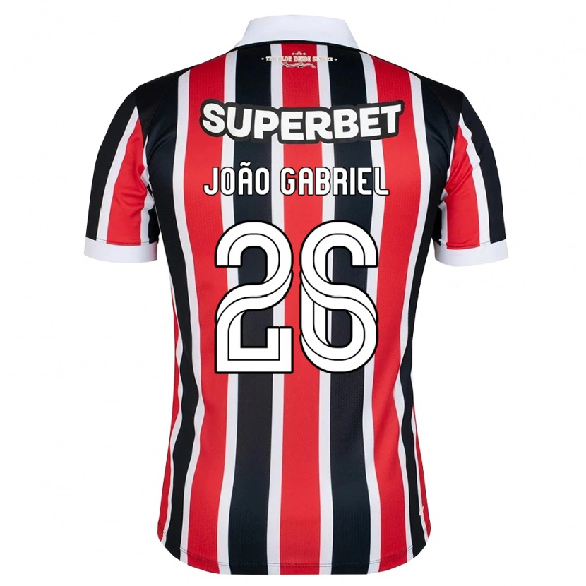 Danxen Kinder João Gabriel #26 Rot Weiß Schwarz Auswärtstrikot Trikot 2026/27 T-Shirt Schweiz