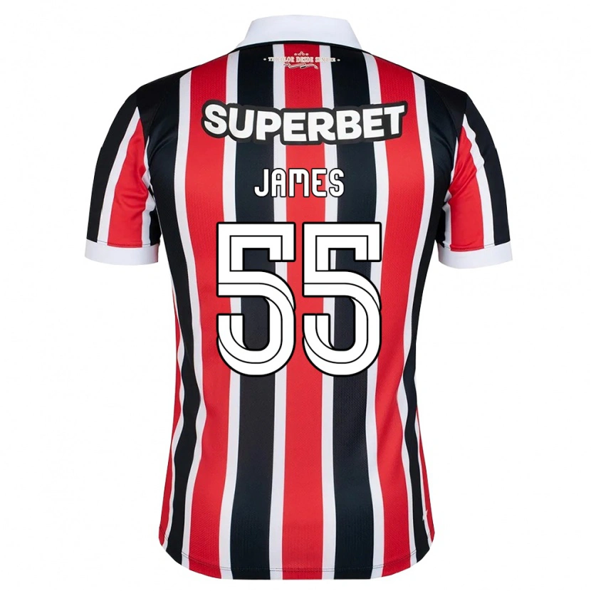 Danxen Kinder James Rodriguez #55 Rot Weiß Schwarz Auswärtstrikot Trikot 2026/27 T-Shirt Schweiz
