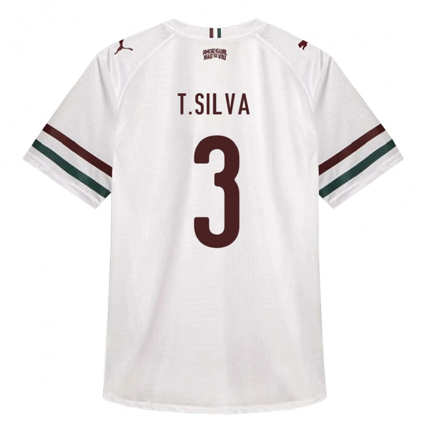 Danxen Kinder Thiago Silva #3 Weiß Grün Burgund Auswärtstrikot Trikot 2026/27 T-Shirt Schweiz