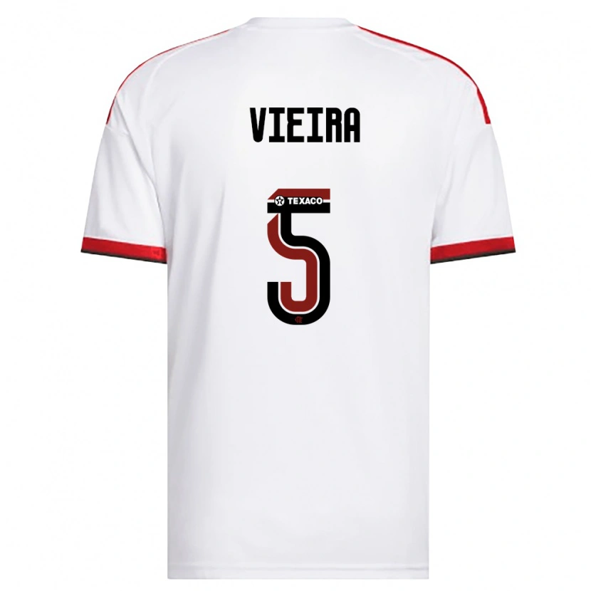Danxen Kinder Lucas Vieira #5 Weiß Rot Schwarz Auswärtstrikot Trikot 2026/27 T-Shirt Schweiz