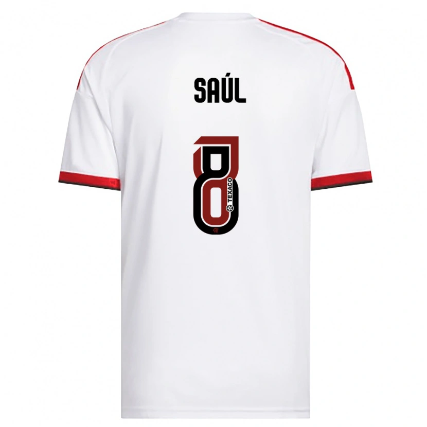 Danxen Kinder Saúl Ñíguez #8 Weiß Rot Schwarz Auswärtstrikot Trikot 2026/27 T-Shirt Schweiz