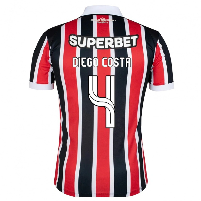 Danxen Herren Diego Costa #4 Rot Weiß Schwarz Auswärtstrikot Trikot 2026/27 T-Shirt Schweiz