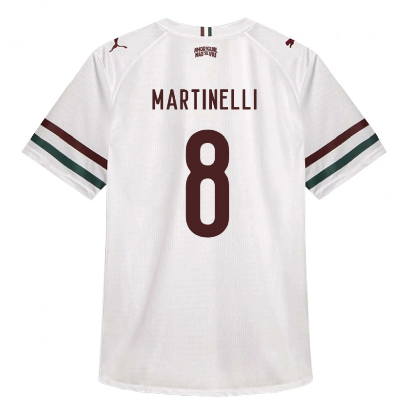 Danxen Herren Matheus Martinelli Lima #8 Weiß Grün Burgund Auswärtstrikot Trikot 2026/27 T-Shirt Schweiz