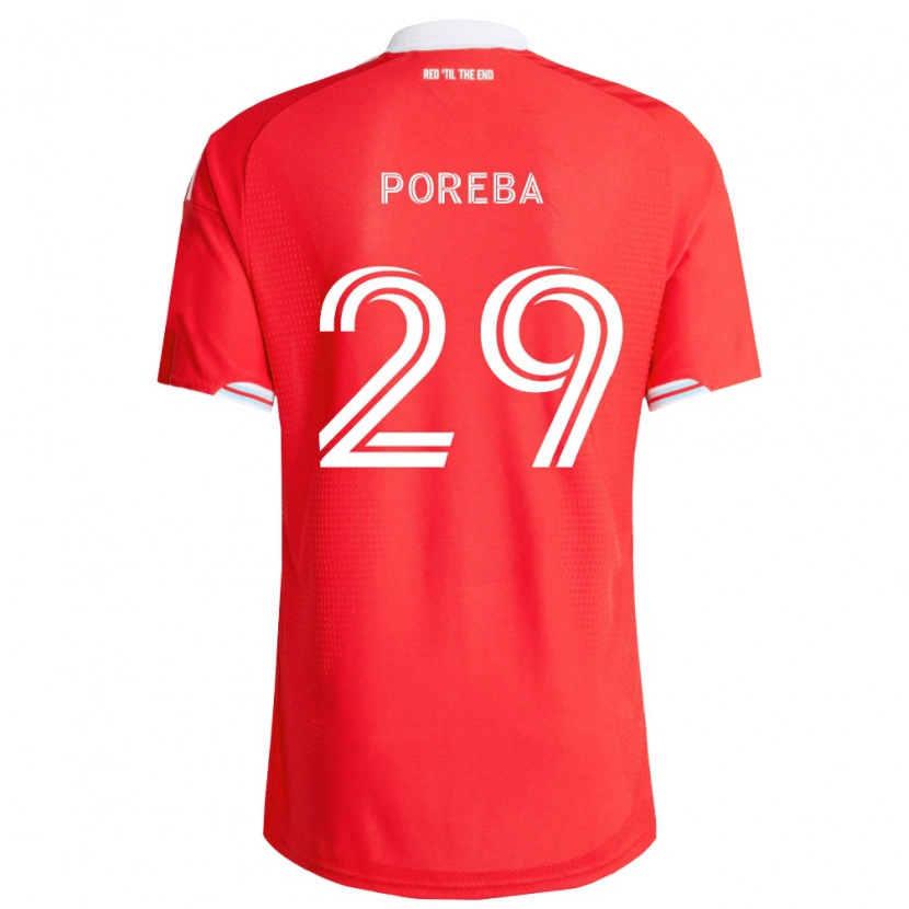 Danxen Kinder David Poreba #29 Rot Tiefblau Weiß Heimtrikot Trikot 2026/27 T-Shirt Schweiz