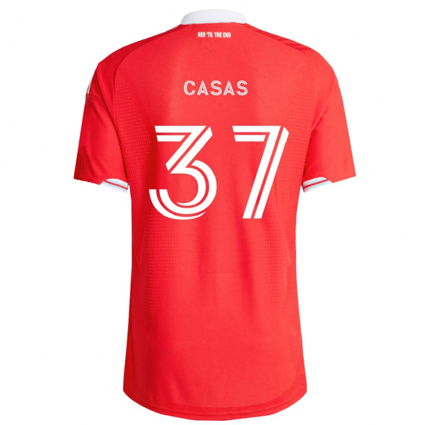 Danxen Kinder Javier Casas #37 Rot Tiefblau Weiß Heimtrikot Trikot 2026/27 T-Shirt Schweiz