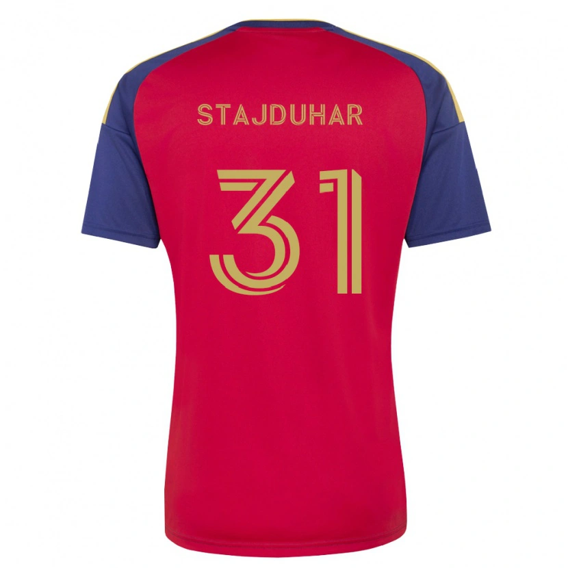 Danxen Kinder Mason Stajduhar #31 Königsblau Braun Rot Heimtrikot Trikot 2026/27 T-Shirt Schweiz