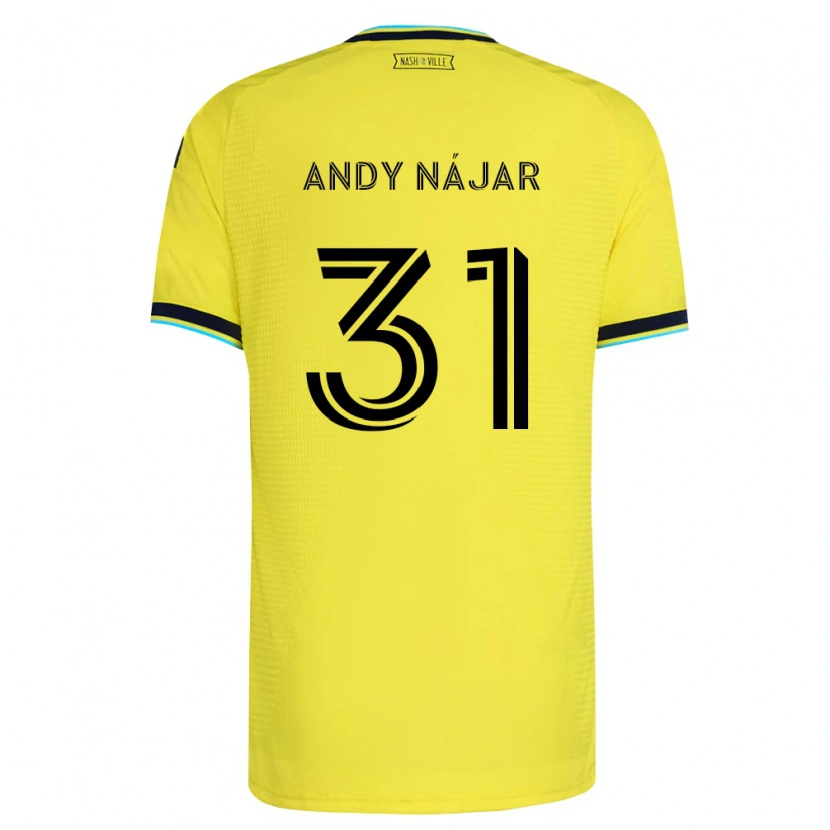 Danxen Kinder Andy Nájar #31 Hellgelb Marineblau Heimtrikot Trikot 2026/27 T-Shirt Schweiz