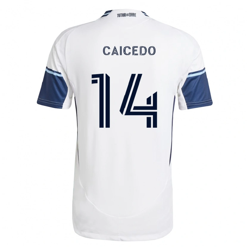Danxen Kinder Bruno Caicedo #14 Weiß Königsblau Heimtrikot Trikot 2026/27 T-Shirt Schweiz