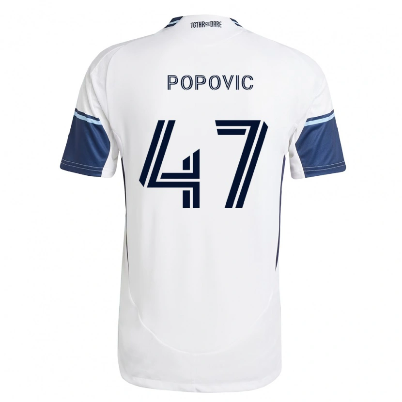 Danxen Kinder Marko Popović #47 Weiß Königsblau Heimtrikot Trikot 2026/27 T-Shirt Schweiz