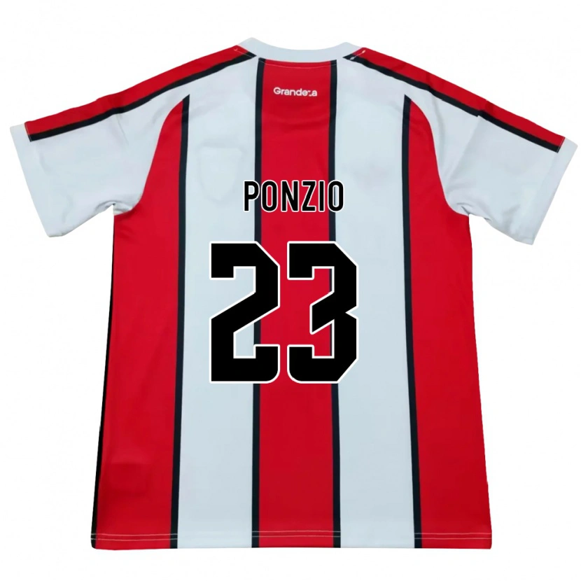 Danxen Kinder Leonardo Ponzio #23 Weiß Rot Schwarz Auswärtstrikot Trikot 2026/27 T-Shirt Schweiz