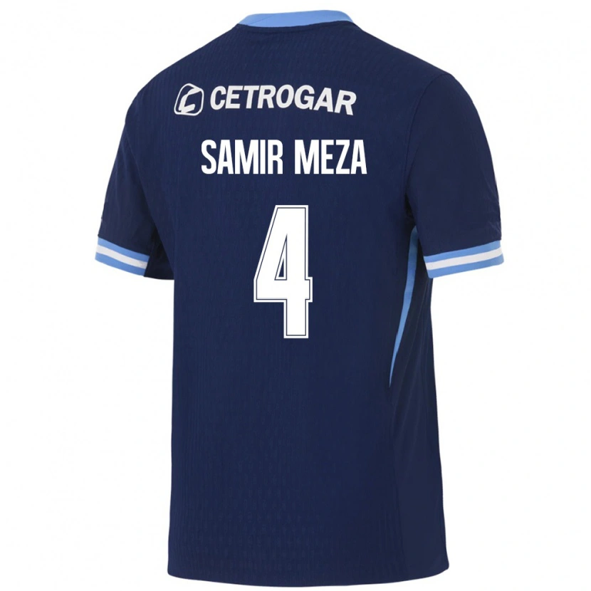 Danxen Kinder Samir Meza #4 Königsblau Hellblau Weiß Auswärtstrikot Trikot 2026/27 T-Shirt Schweiz