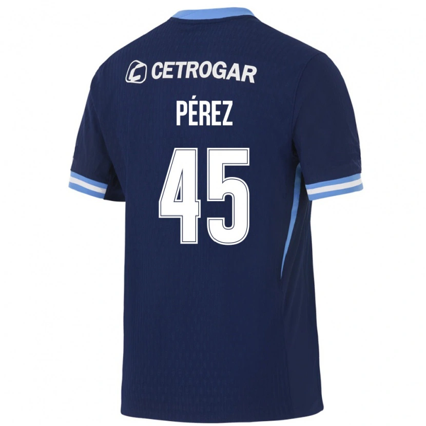 Danxen Kinder Ezequiel Pérez #45 Königsblau Hellblau Weiß Auswärtstrikot Trikot 2026/27 T-Shirt Schweiz