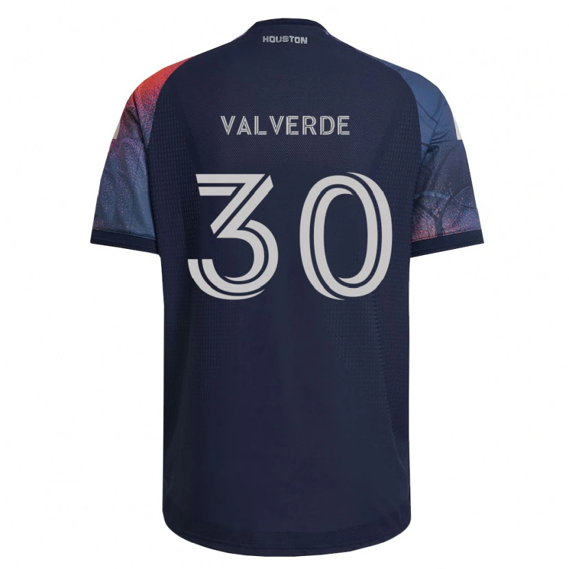 Danxen Kinder Jefferson Valverde #30 Tiefblau Weiß Orange Auswärtstrikot Trikot 2026/27 T-Shirt Schweiz