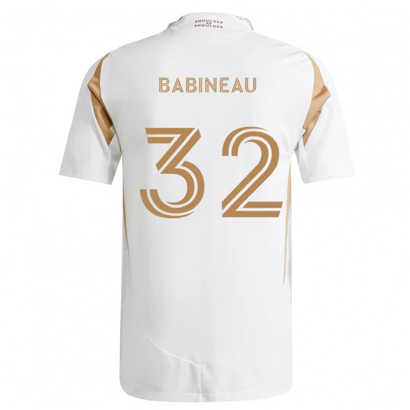 Danxen Kinder Travis Babineau #32 Weiß Braun Auswärtstrikot Trikot 2026/27 T-Shirt Schweiz