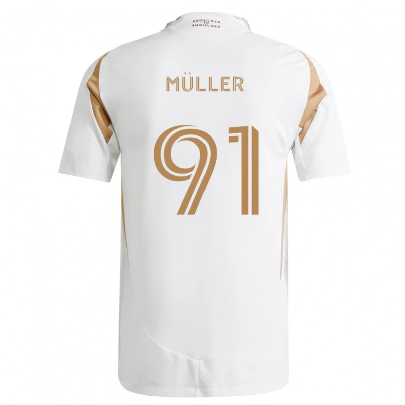 Danxen Kinder Luis Müller #91 Weiß Braun Auswärtstrikot Trikot 2026/27 T-Shirt Schweiz