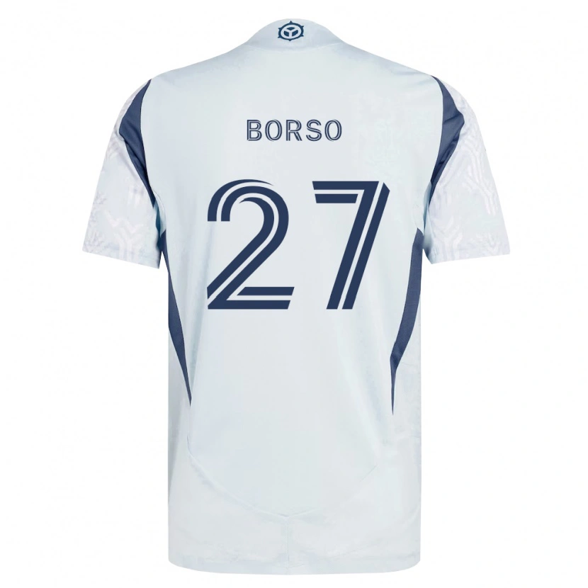 Danxen Kinder Dylan Borso #27 Blau Grau Weiß Auswärtstrikot Trikot 2026/27 T-Shirt Schweiz