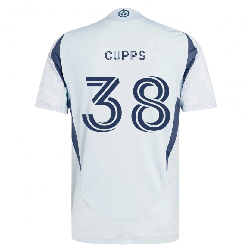 Danxen Kinder Christopher Cupps #38 Blau Grau Weiß Auswärtstrikot Trikot 2026/27 T-Shirt Schweiz