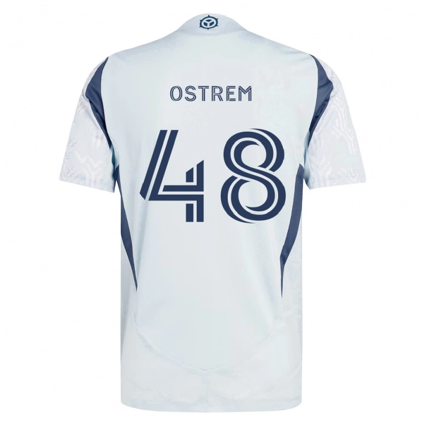 Danxen Kinder Charlie Ostrem #48 Blau Grau Weiß Auswärtstrikot Trikot 2026/27 T-Shirt Schweiz