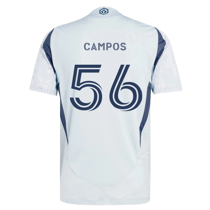 Danxen Kinder Edgar Campos #56 Blau Grau Weiß Auswärtstrikot Trikot 2026/27 T-Shirt Schweiz