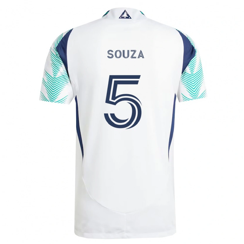 Danxen Kinder Victor Souza #5 Weiß Marineblau Hellgrün Auswärtstrikot Trikot 2026/27 T-Shirt Schweiz