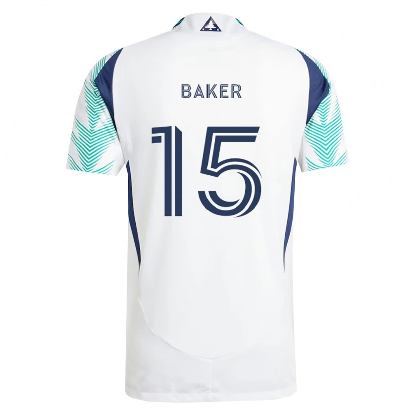 Danxen Kinder Cody Baker #15 Weiß Marineblau Hellgrün Auswärtstrikot Trikot 2026/27 T-Shirt Schweiz