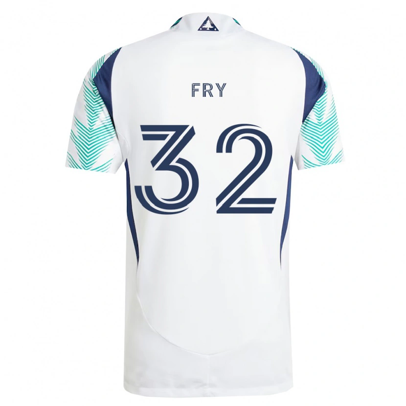 Danxen Kinder Malcolm Fry #32 Weiß Marineblau Hellgrün Auswärtstrikot Trikot 2026/27 T-Shirt Schweiz