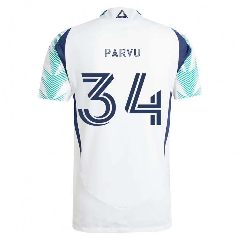 Danxen Kinder Alexandru Parvu #34 Weiß Marineblau Hellgrün Auswärtstrikot Trikot 2026/27 T-Shirt Schweiz