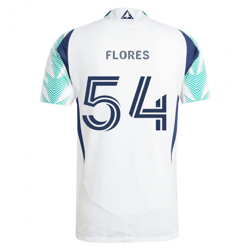 Danxen Kinder Edwin Flores #54 Weiß Marineblau Hellgrün Auswärtstrikot Trikot 2026/27 T-Shirt Schweiz