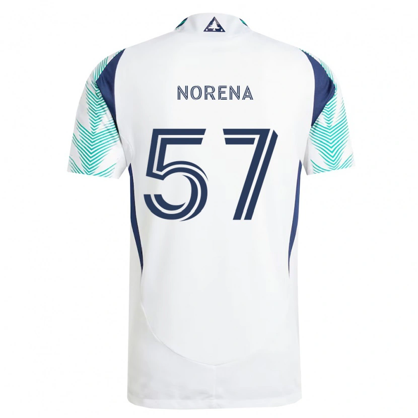 Danxen Kinder Bryan Norena #57 Weiß Marineblau Hellgrün Auswärtstrikot Trikot 2026/27 T-Shirt Schweiz