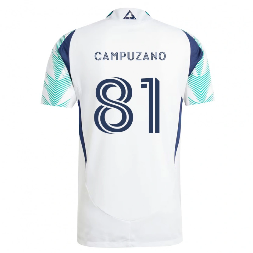 Danxen Kinder Nico Campuzano #81 Weiß Marineblau Hellgrün Auswärtstrikot Trikot 2026/27 T-Shirt Schweiz