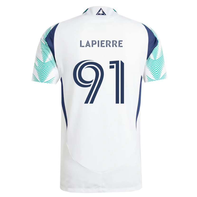 Danxen Kinder Zach Lapierre #91 Weiß Marineblau Hellgrün Auswärtstrikot Trikot 2026/27 T-Shirt Schweiz