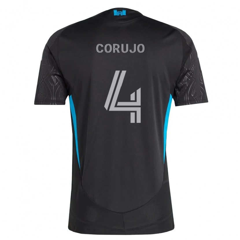 Danxen Kinder Guzmán Corujo #4 Schwarz Weiß Himmelblau Auswärtstrikot Trikot 2026/27 T-Shirt Schweiz