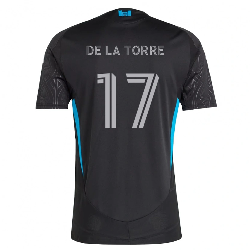 Danxen Kinder Luca De La Torre #17 Schwarz Weiß Himmelblau Auswärtstrikot Trikot 2026/27 T-Shirt Schweiz