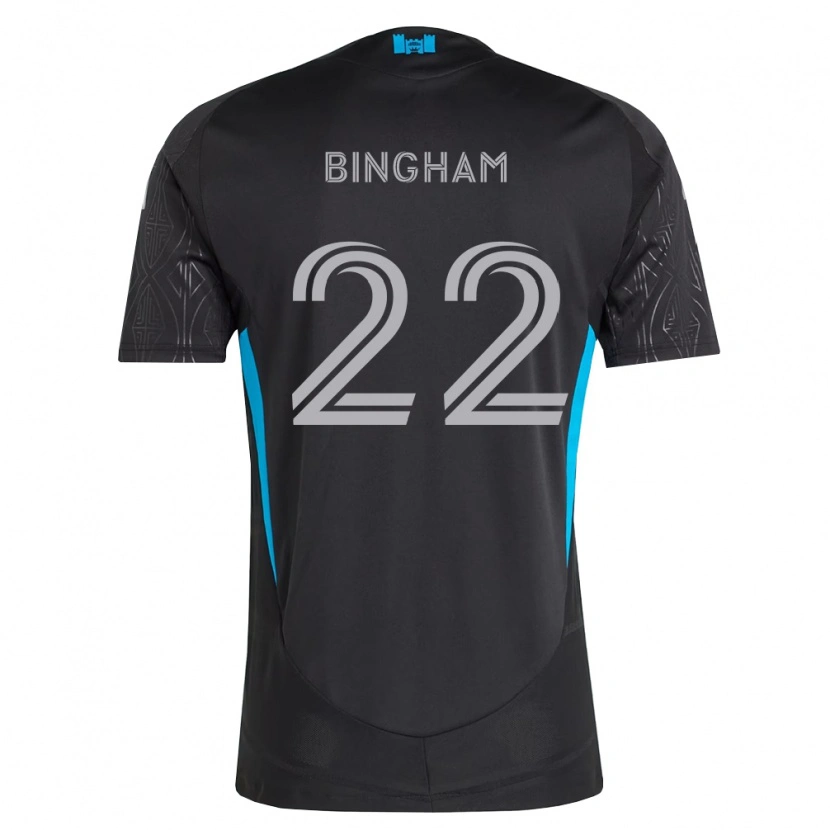 Danxen Kinder David Bingham #22 Schwarz Weiß Himmelblau Auswärtstrikot Trikot 2026/27 T-Shirt Schweiz