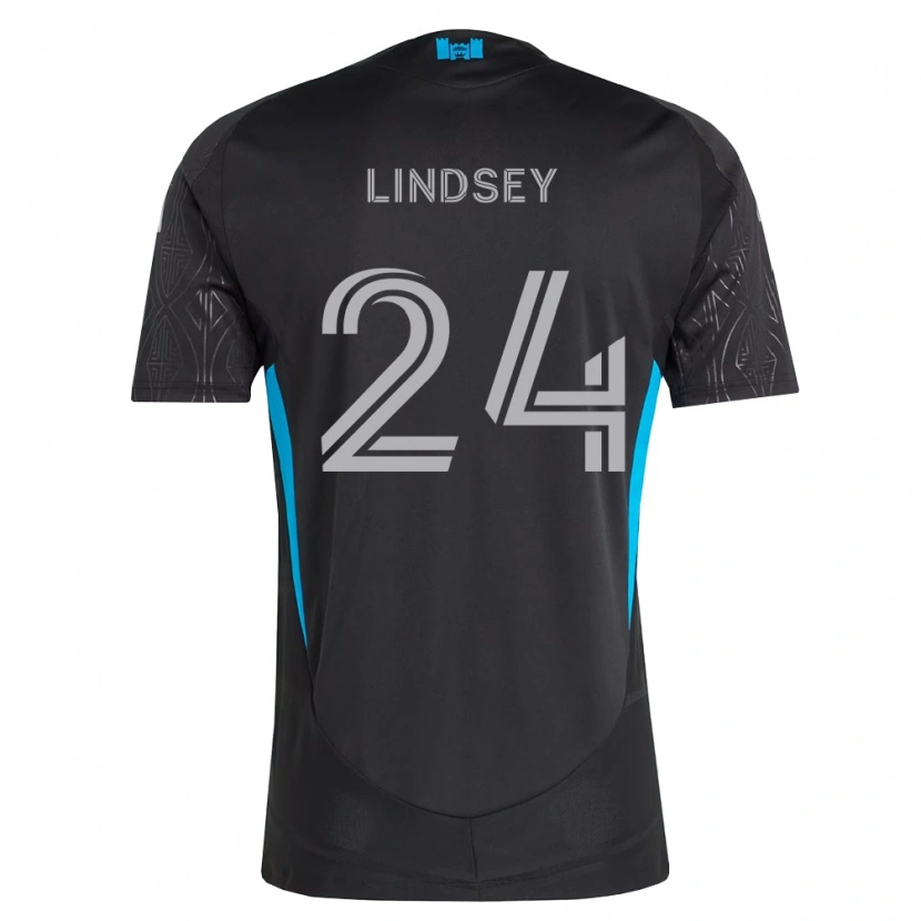 Danxen Kinder Jaylin Lindsey #24 Schwarz Weiß Himmelblau Auswärtstrikot Trikot 2026/27 T-Shirt Schweiz