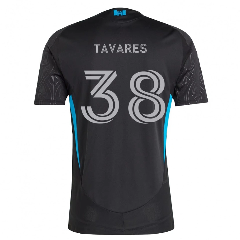 Danxen Kinder Iuri Tavares #38 Schwarz Weiß Himmelblau Auswärtstrikot Trikot 2026/27 T-Shirt Schweiz