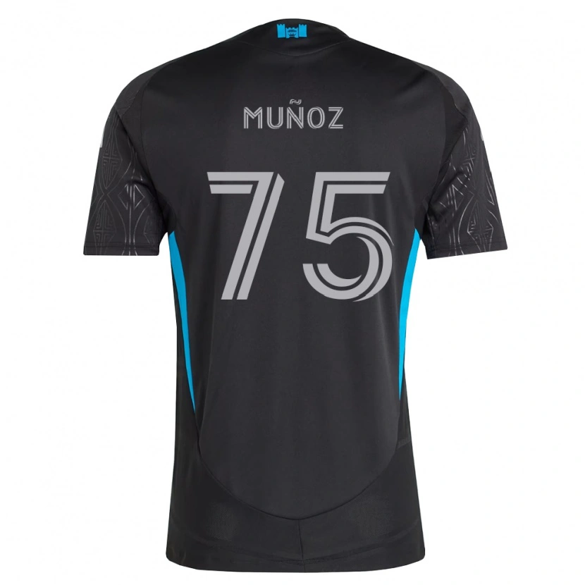 Danxen Kinder Jeremiah Muñoz #75 Schwarz Weiß Himmelblau Auswärtstrikot Trikot 2026/27 T-Shirt Schweiz