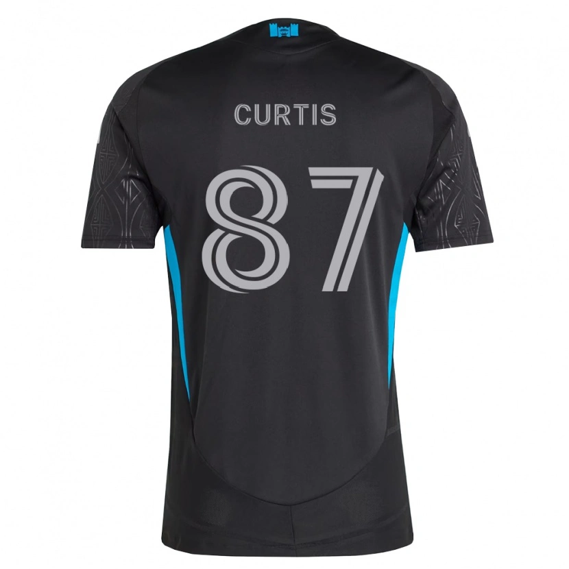 Danxen Kinder Ethan Curtis #87 Schwarz Weiß Himmelblau Auswärtstrikot Trikot 2026/27 T-Shirt Schweiz