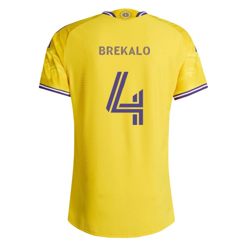 Danxen Kinder David Brekalo #4 Gelb Violett Auswärtstrikot Trikot 2026/27 T-Shirt Schweiz