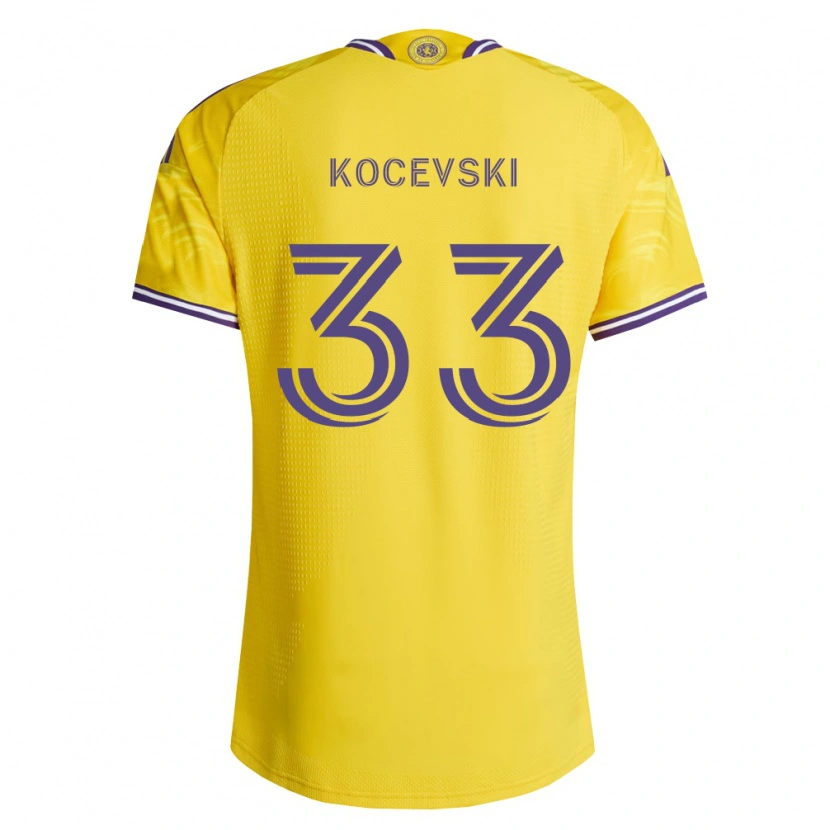 Danxen Kinder Jeorgio Kocevski #33 Gelb Violett Auswärtstrikot Trikot 2026/27 T-Shirt Schweiz